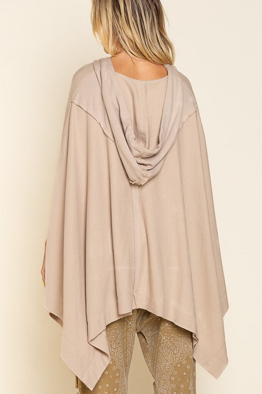 Double Latte Oversized Poncho Hoody - BEYOUtify Boutique 